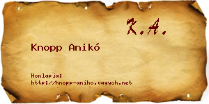 Knopp Anikó névjegykártya